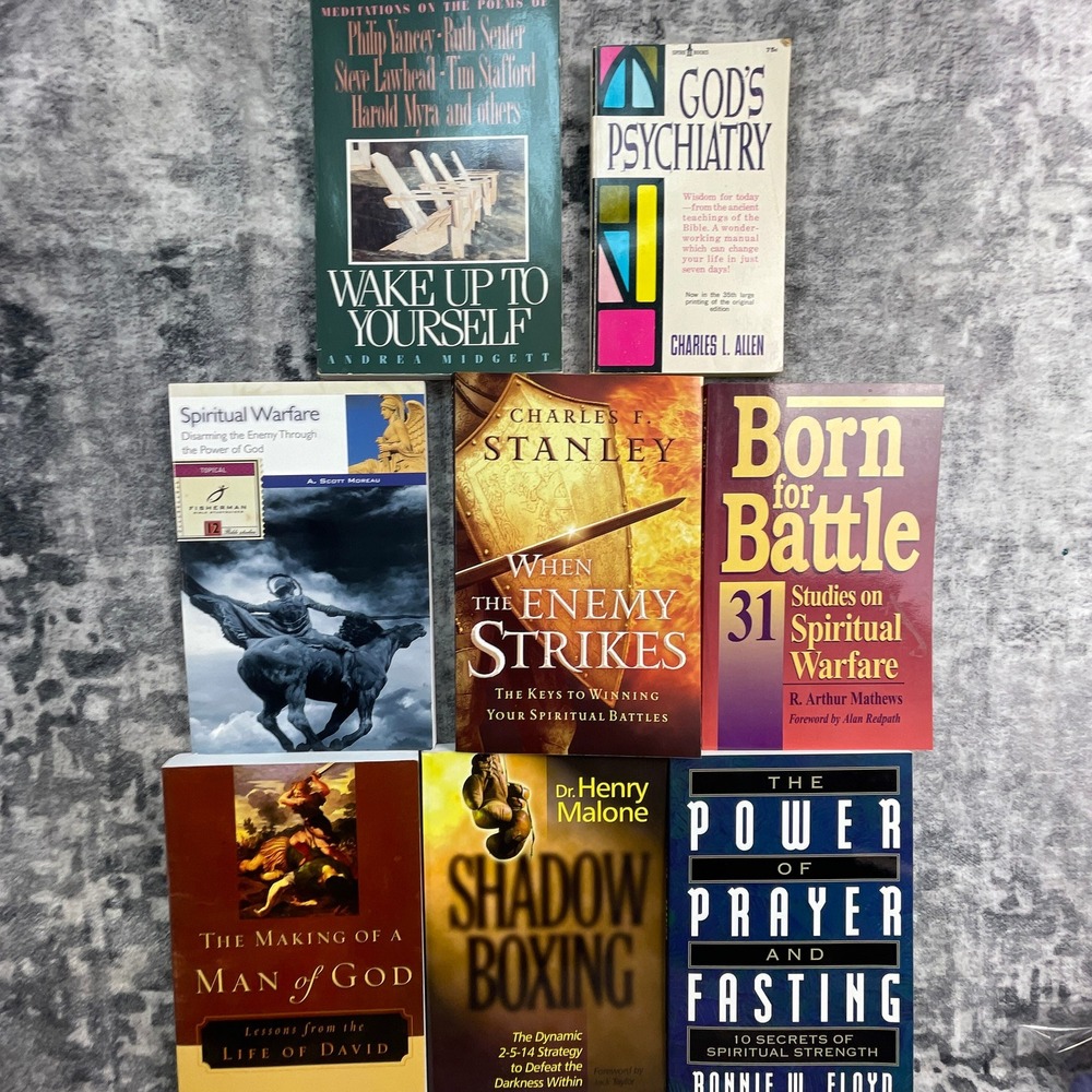 Christian Books Lot of 7 MacArthur Swindoll Finto Elliot Hybels Missionary PBs